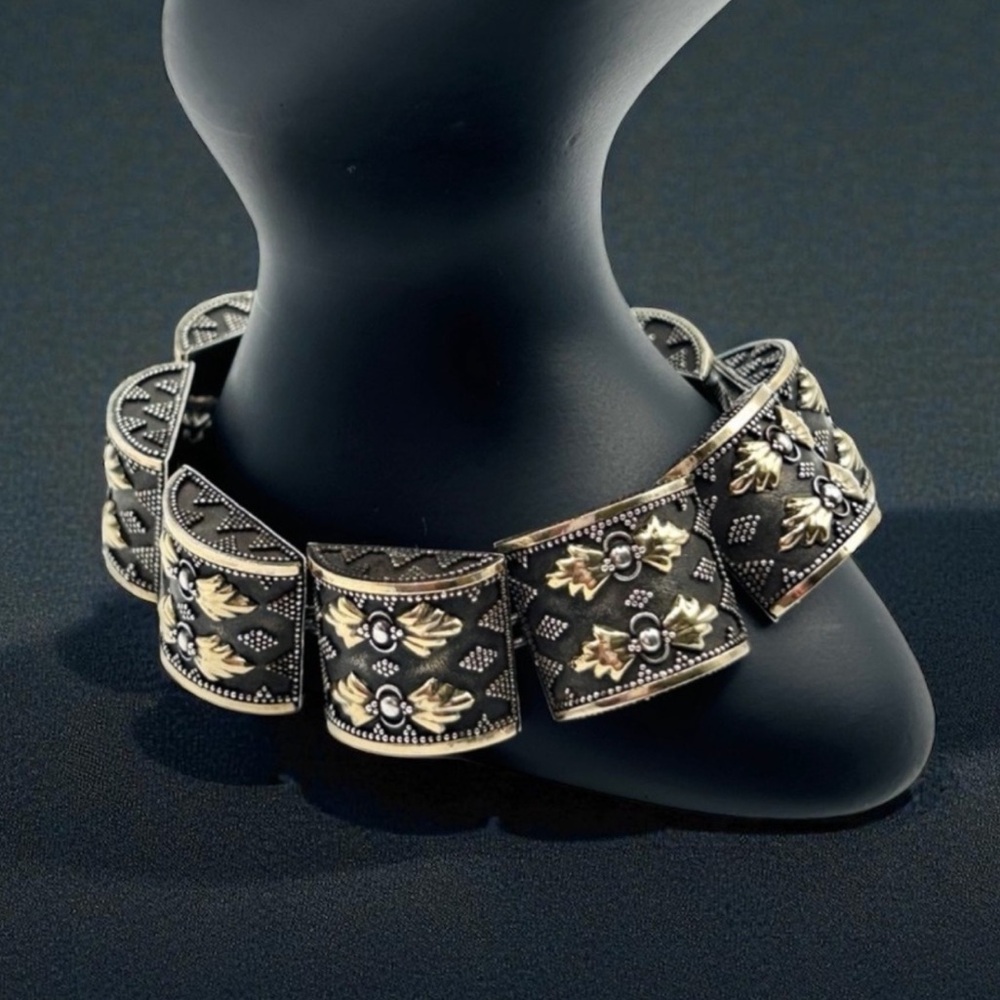 Rare John Hardy 18K Gold & 925 Sterling Silver Ornate Bracelet | Vintage | 7.25”
